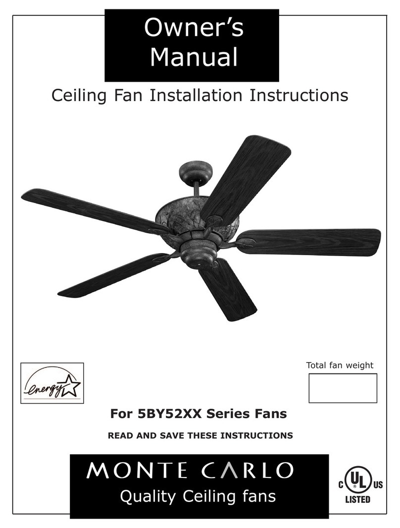 Monte Carlo Fan Company 5BY52XX Series owner's manual