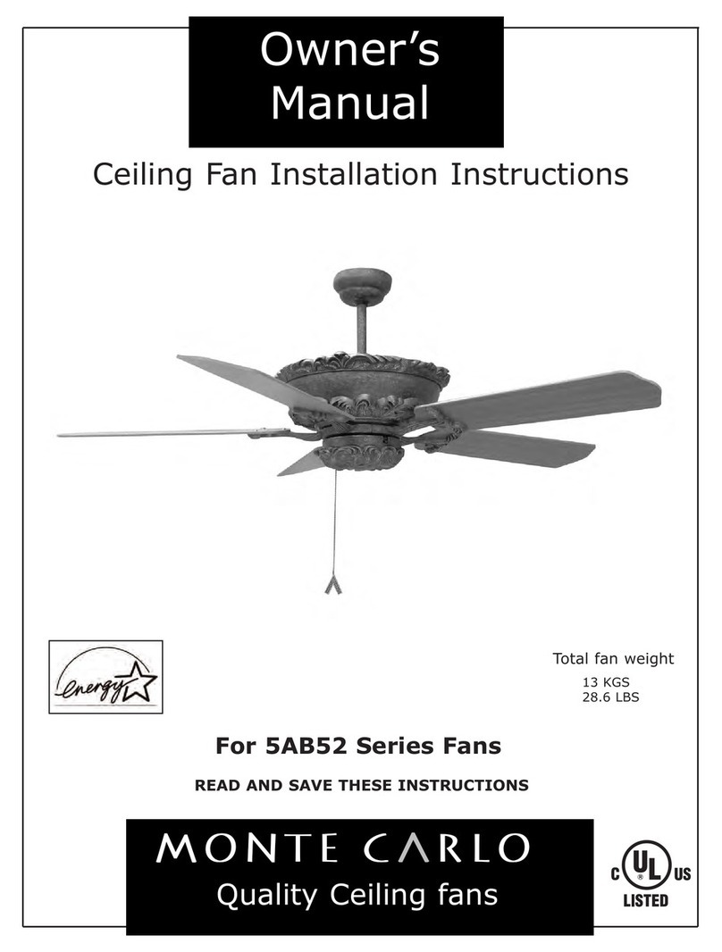 Monte Carlo Fan Company 5AB52 Series owner's manual