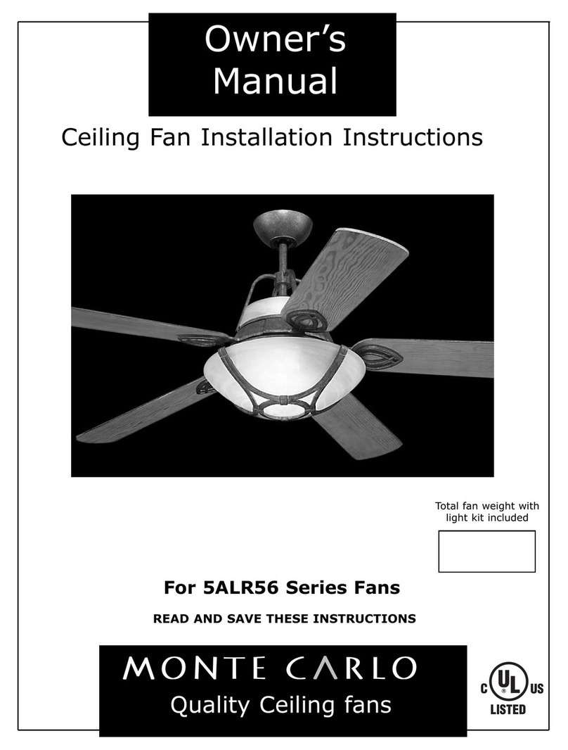 Monte Carlo Fan Company 5ALR56 Series owner's manual