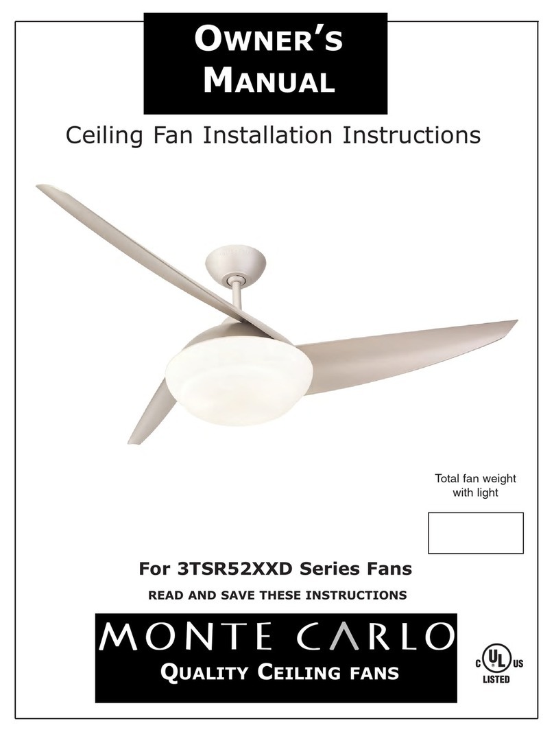 Monte Carlo Fan Company 3TSR52XXD Series owner's manual