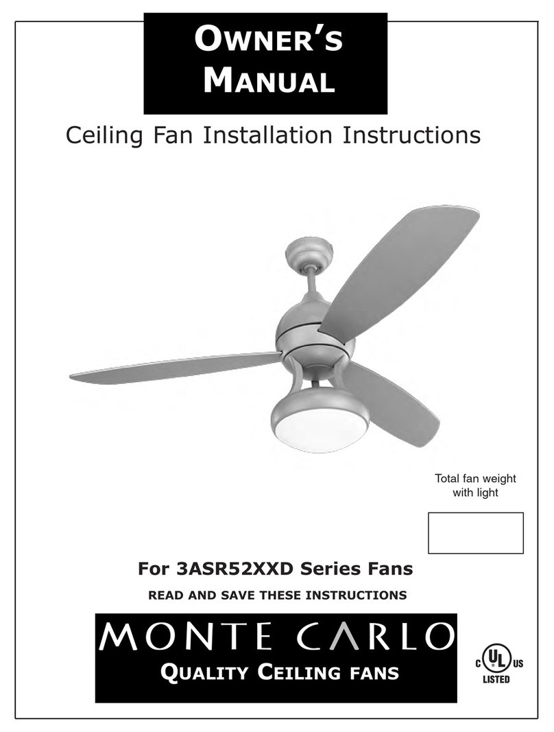 Monte Carlo Fan Company 3ASR52XXD Series User manual Monte Carlo Fan Company 3ASR52XXD Series User manual