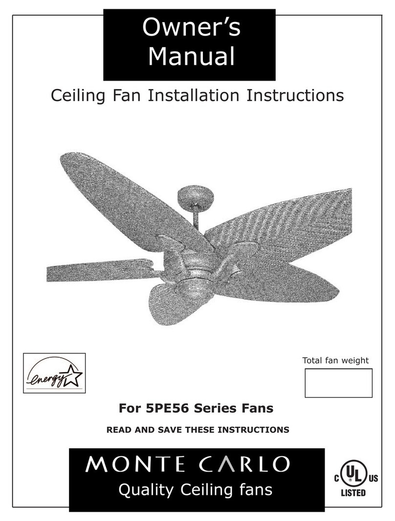 Monte Carlo Fan Company 5PE56 Series owner's manual