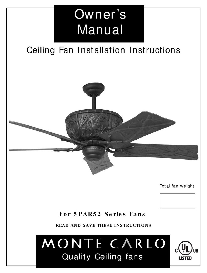 Monte Carlo Fan Company 5PAR52 Series owner's manual