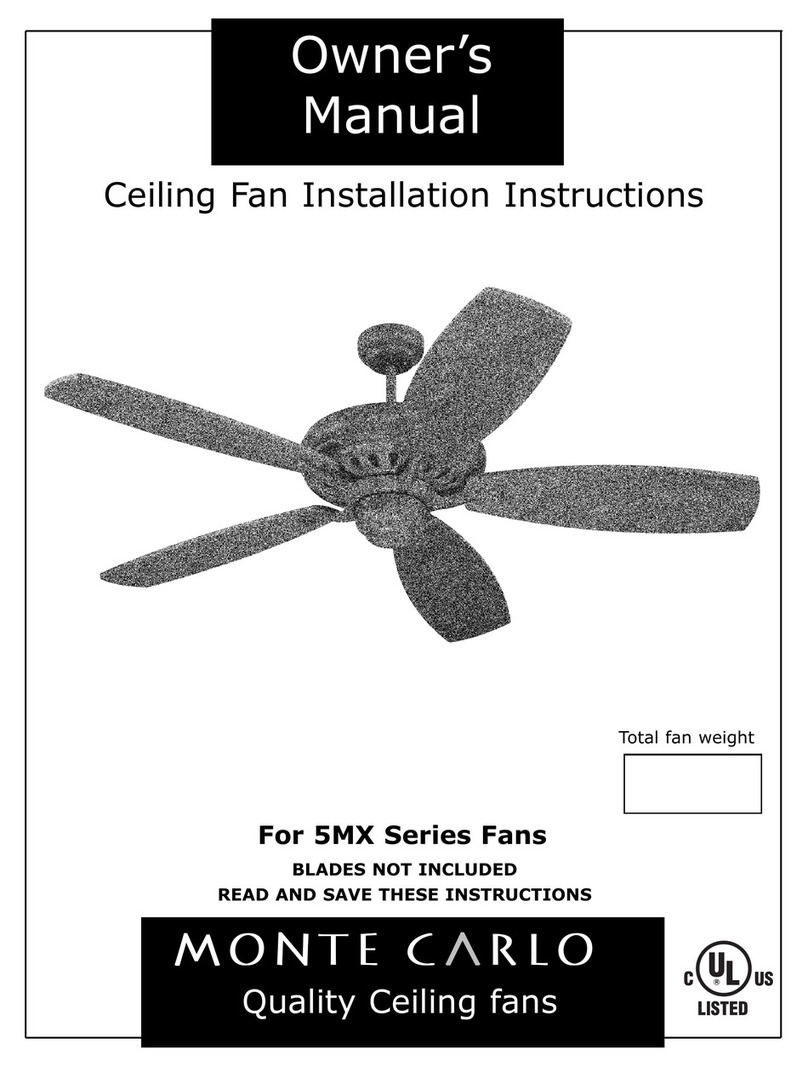 Monte Carlo Fan Company 5MX Series User manual Monte Carlo Fan Company 5MX Series User manual