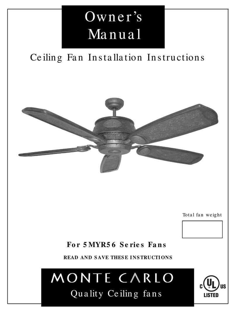 Monte Carlo Fan Company 5MYR56 Series User manual Monte Carlo Fan Company 5MYR56 Series User manual