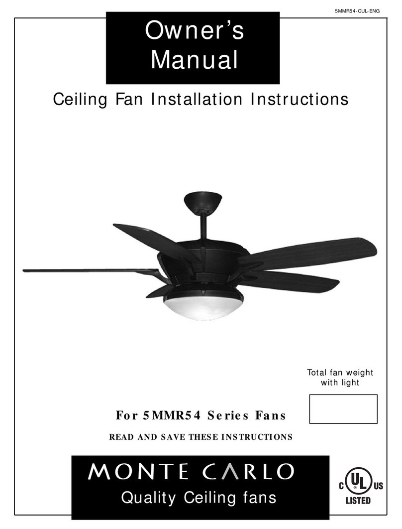Monte Carlo Fan Company 5MMR54 Series owner's manual