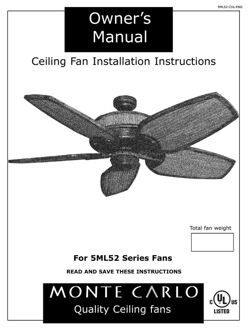 Monte Carlo Fan Company 5ML52 Series User manual Monte Carlo Fan Company 5ML52 Series User manual