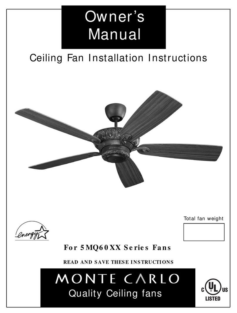Monte Carlo Fan Company 5MQ60XX Series owner's manual