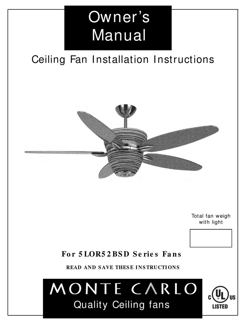 Monte Carlo Fan Company 5LOR52BSD Series owner's manual