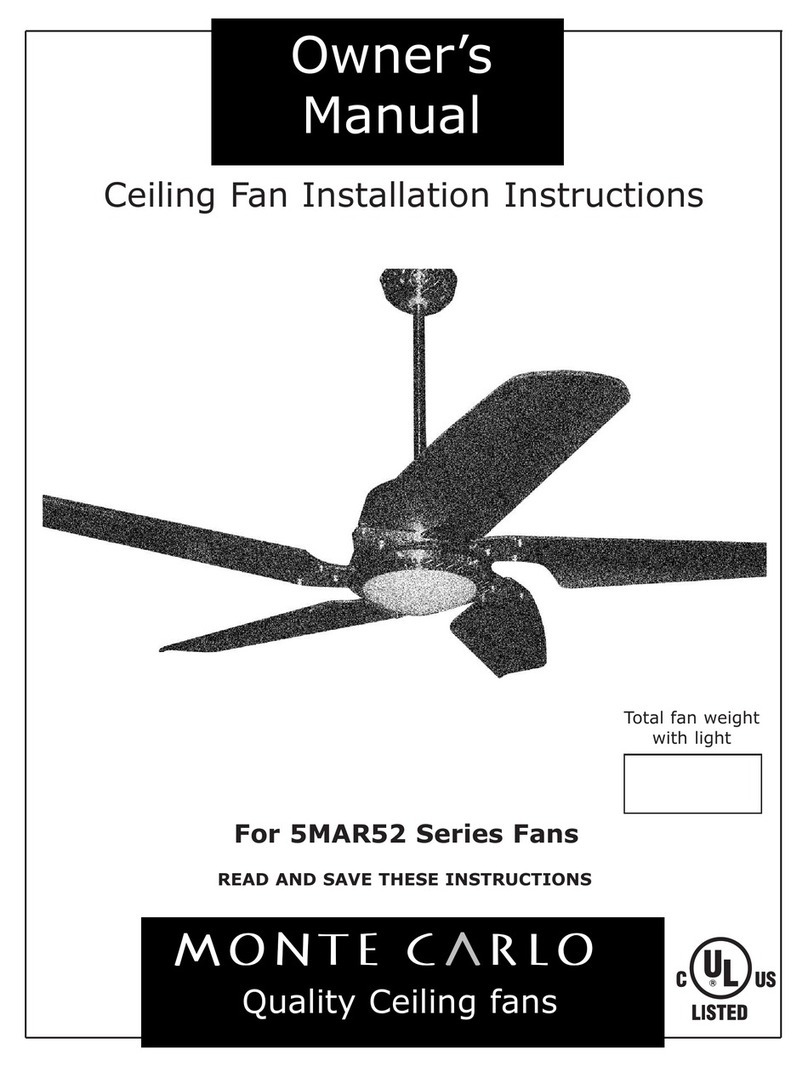Monte Carlo Fan Company 5MAR52 Series owner's manual