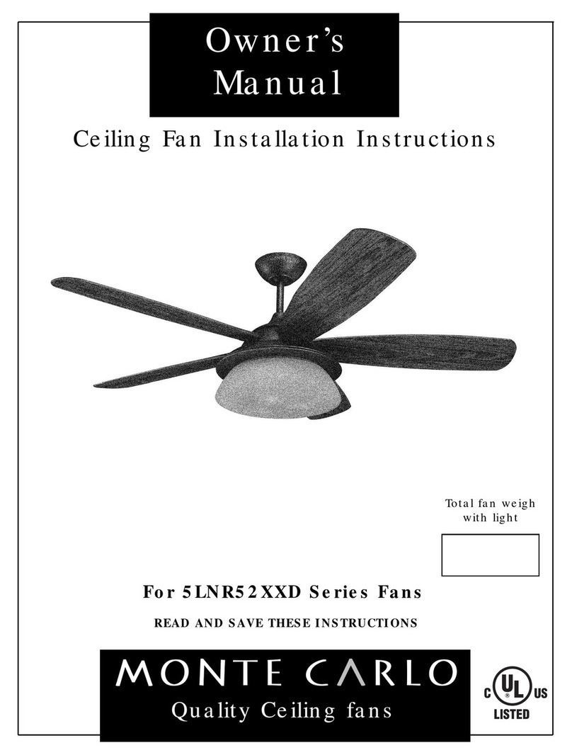 Monte Carlo Fan Company 5LNR52XXD Series owner's manual