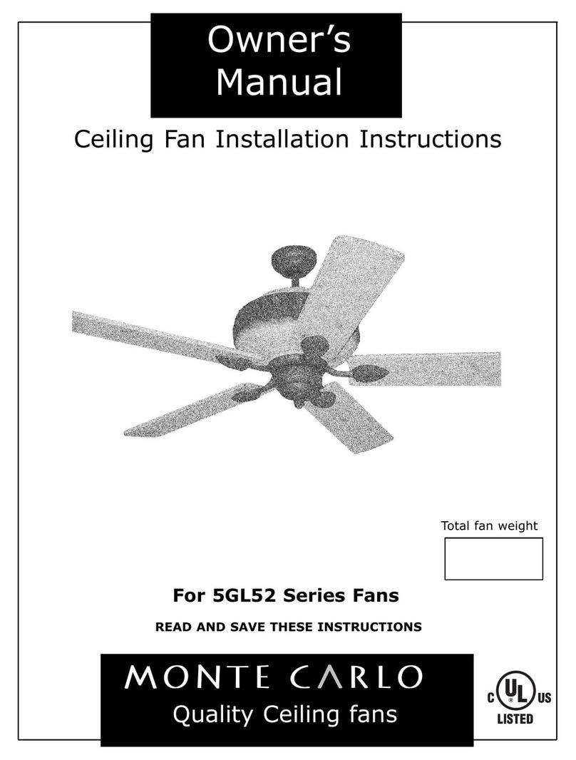 Monte Carlo Fan Company 5GL52 Series owner's manual Monte Carlo Fan Company 5GL52 Series owner's manual