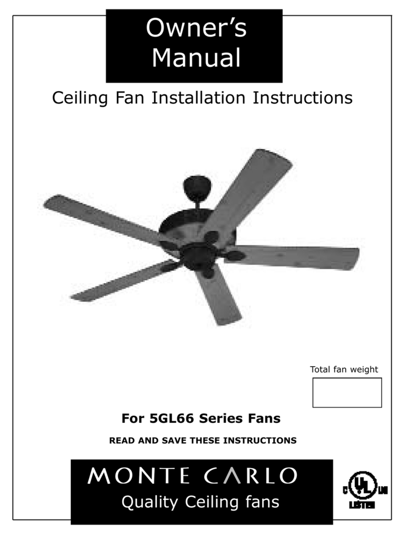 Monte Carlo Fan Company 5GL66 Series owner's manual