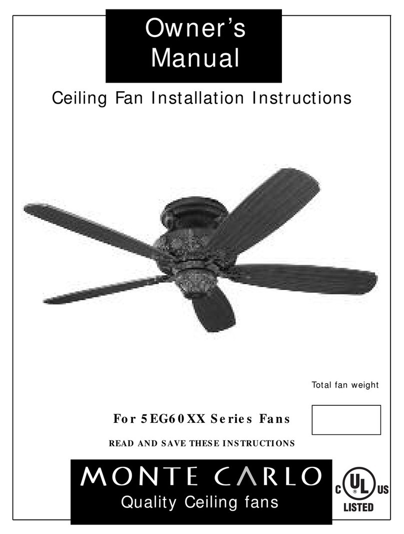 Monte Carlo Fan Company 5EG60XX Series owner's manual