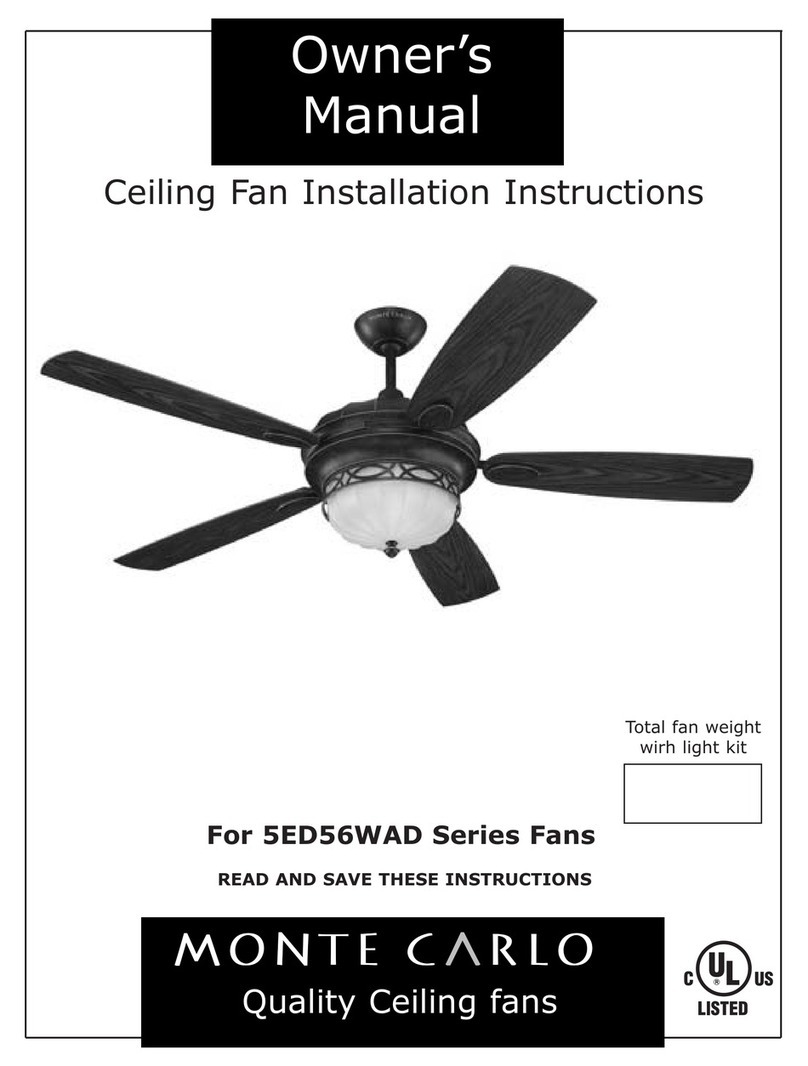 Monte Carlo Fan Company 5ED56WAD Series owner's manual