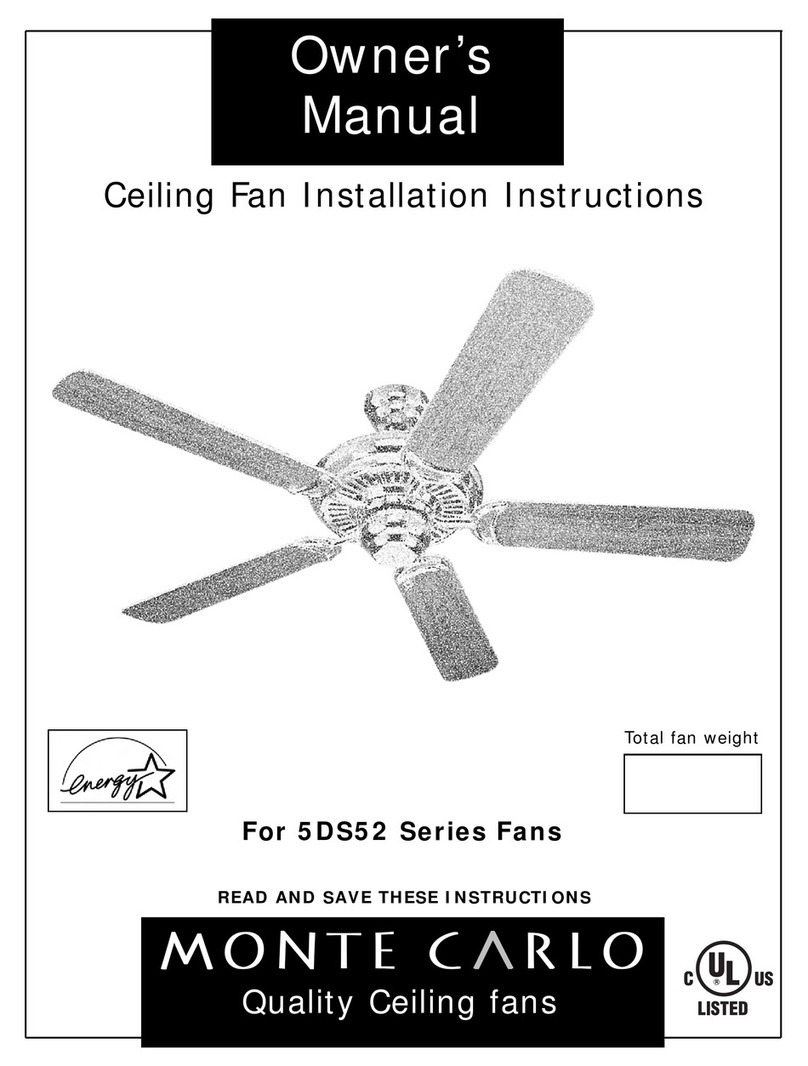 Monte Carlo Fan Company 5DS52 Series owner's manual