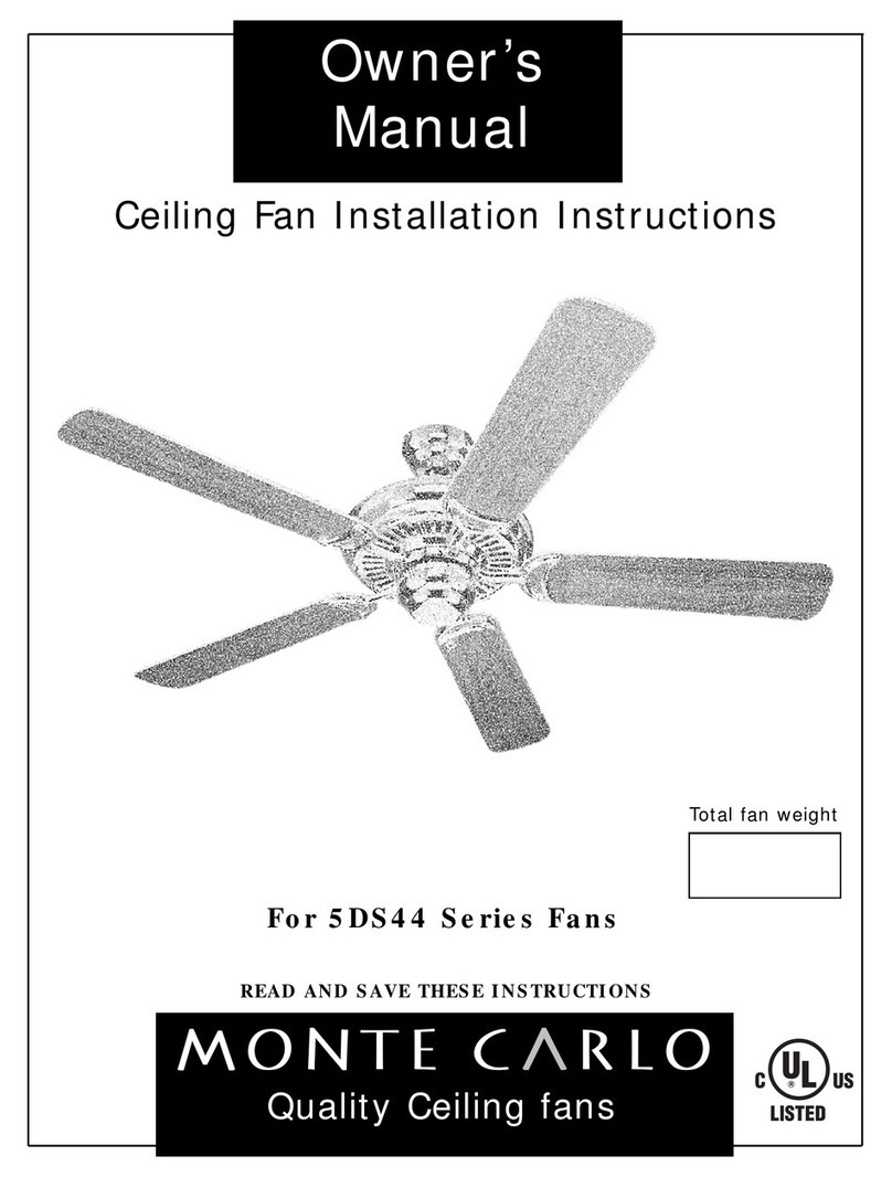 Monte Carlo Fan Company 5DS44 Series User manual Monte Carlo Fan Company 5DS44 Series User manual