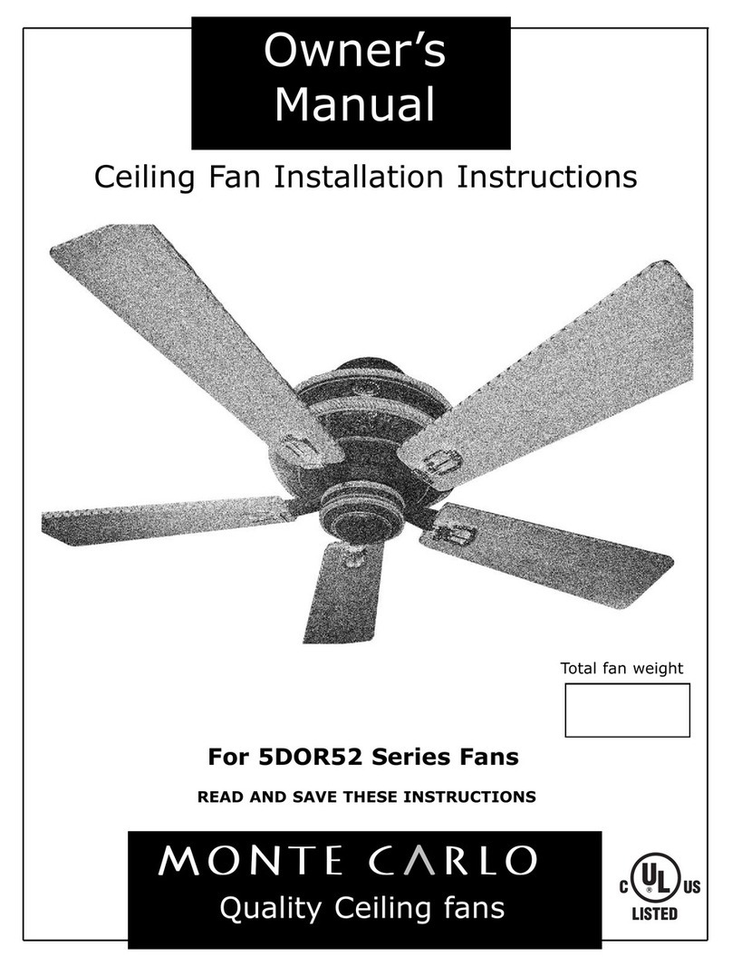 Monte Carlo Fan Company 5DOR52 Series owner's manual