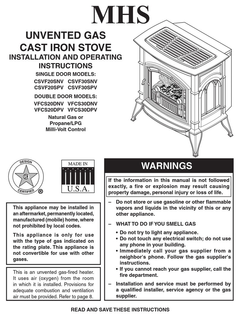 Monessen Hearth VFCS20DNV Installation and operating instructions