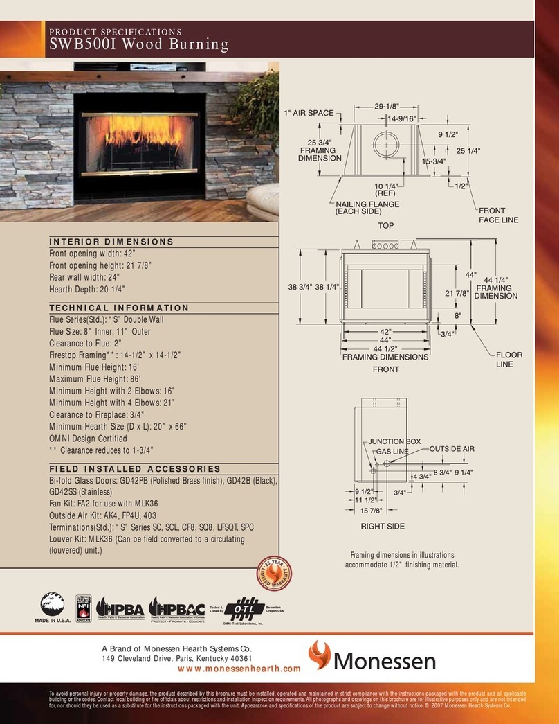 Monessen Hearth Wood Burning SWB500I Installation instructions Monessen Hearth Wood Burning SWB500I Installation instructions