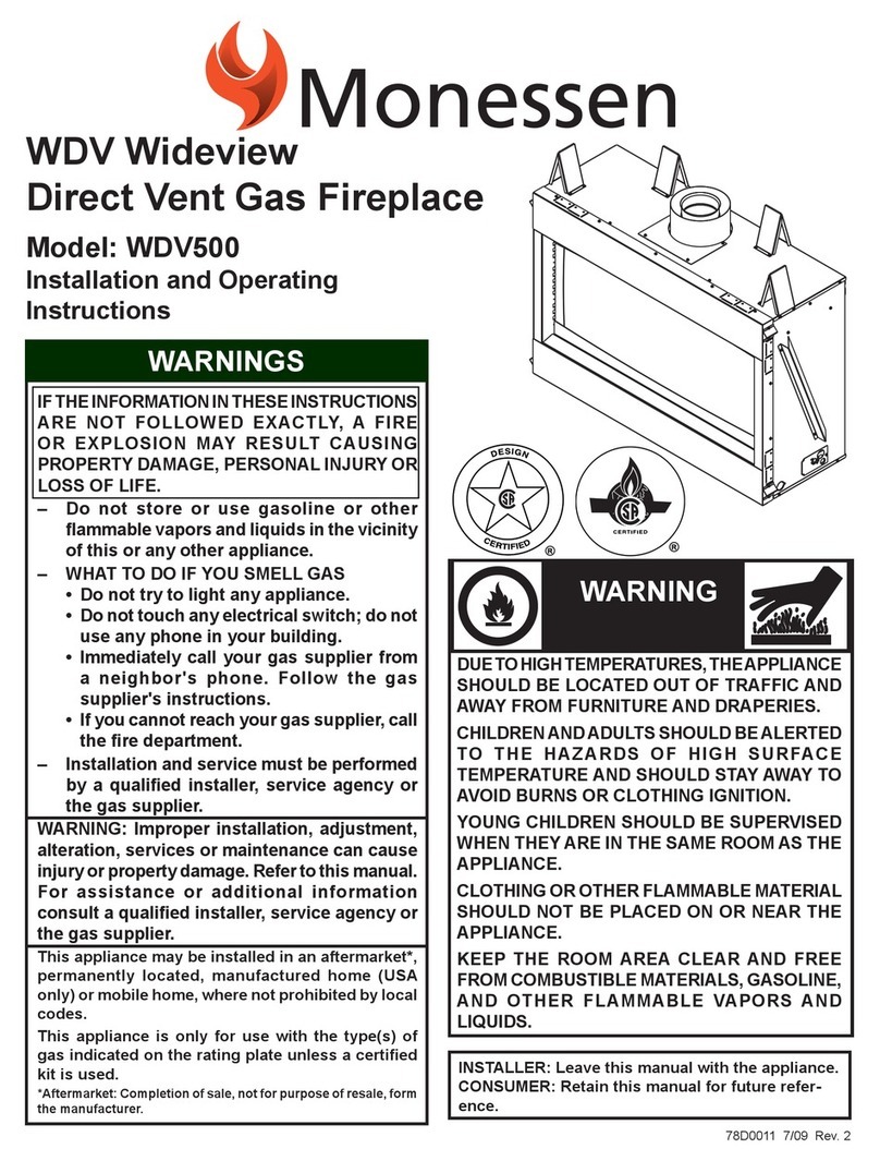 Monessen Hearth WDV Wideview WDV500 User manual