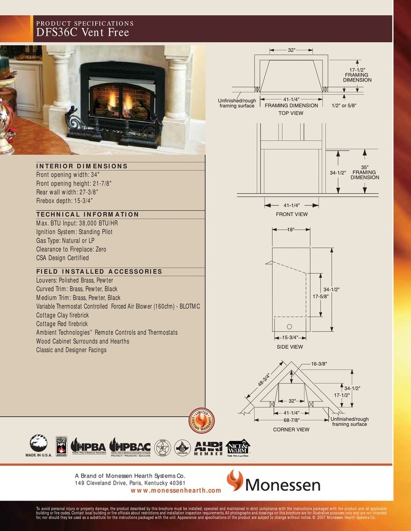 Monessen Hearth Vent Free DFS36C Installation instructions Monessen Hearth Vent Free DFS36C Installation instructions