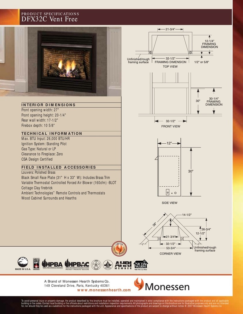 Monessen Hearth Vent Free DFX32C Installation instructions Monessen Hearth Vent Free DFX32C Installation instructions