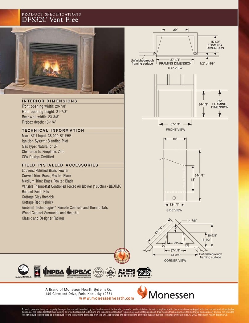 Monessen Hearth Vent Free DFS32C Installation instructions Monessen Hearth Vent Free DFS32C Installation instructions
