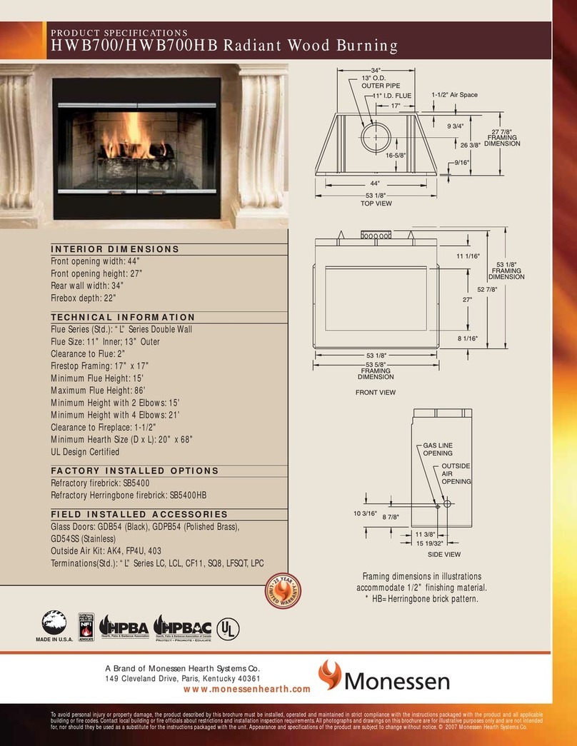 Monessen Hearth HWB700HB Installation instructions