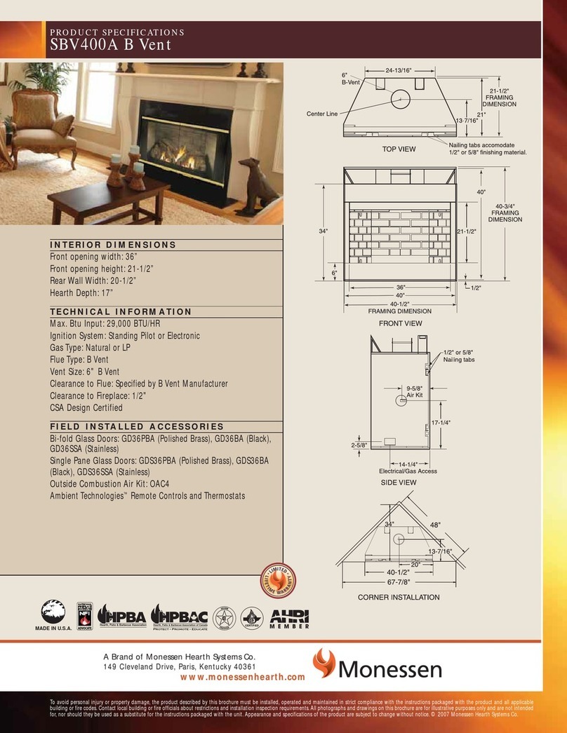 Monessen Hearth SBV400A B Vent Installation instructions