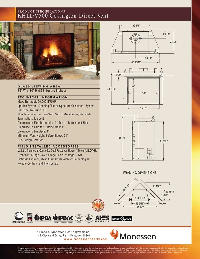 Monessen Hearth Premium KHLDV500 Covington Installation instructions Monessen Hearth Premium KHLDV500 Covington Installation instructions