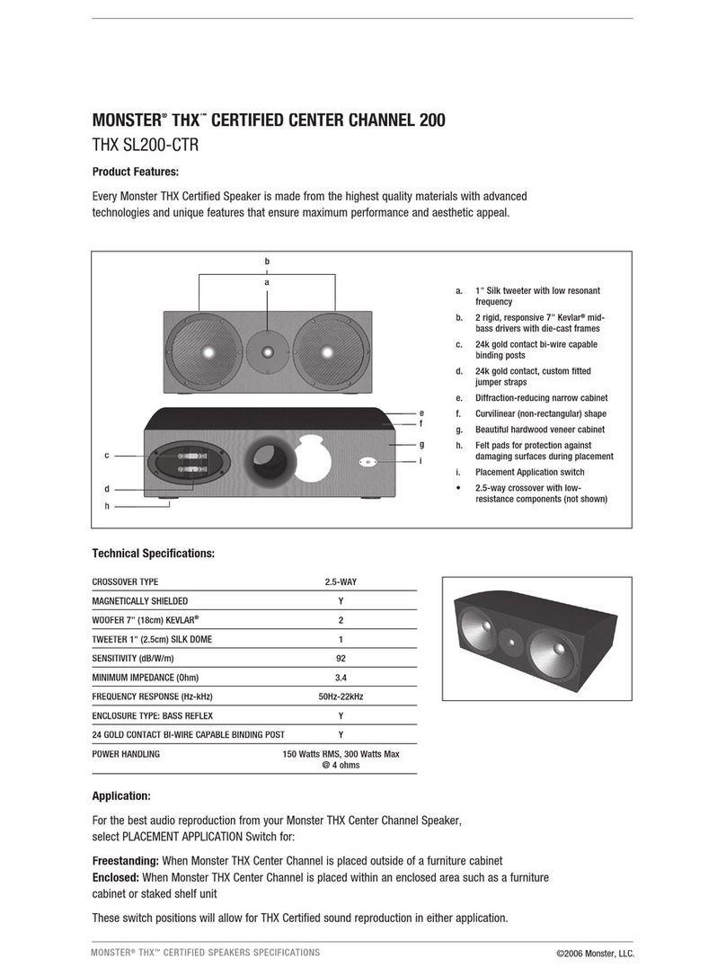 Monster THX SL200-CTR User manual
