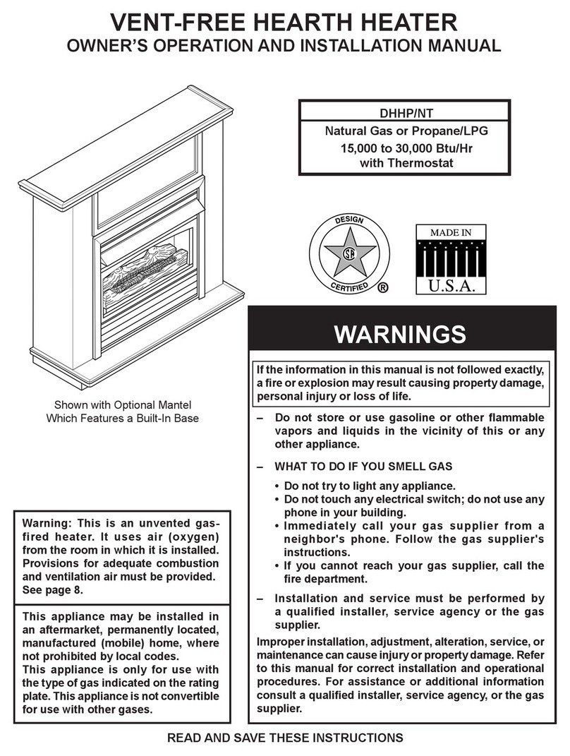 Monessen Hearth BTU/Hr Operation and installation manual