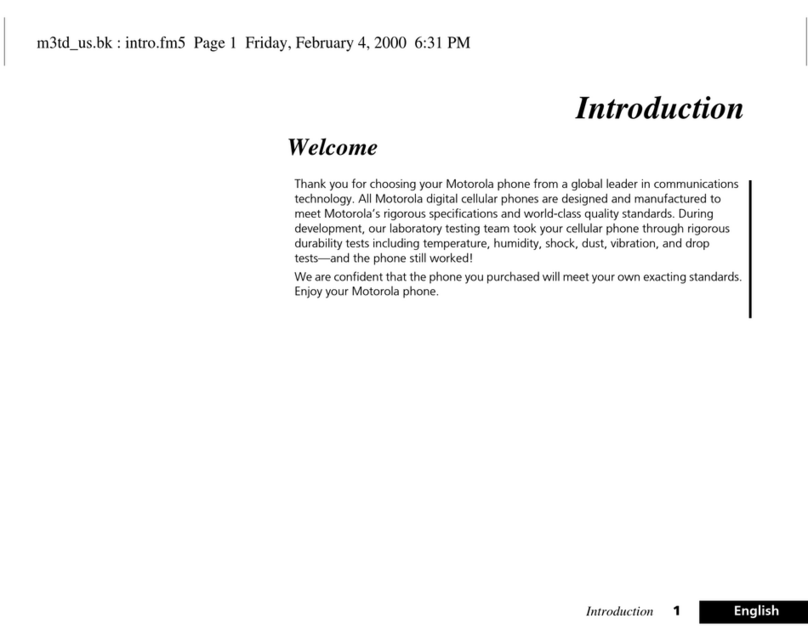 Motorola PCS Cellular Telephone Reference manual