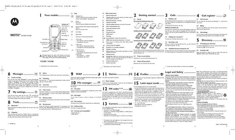 Motorola MOTO WX280 User manual