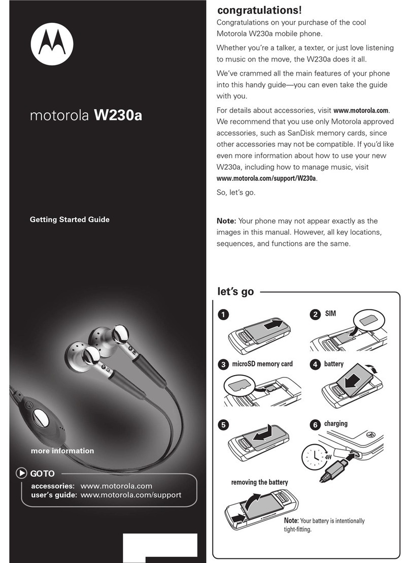 Motorola W230a User manual