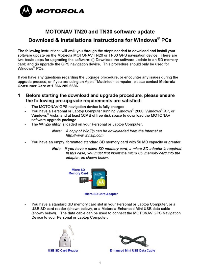 Motorola TN20 - MOTONAV - Automotive GPS Receiver User manual