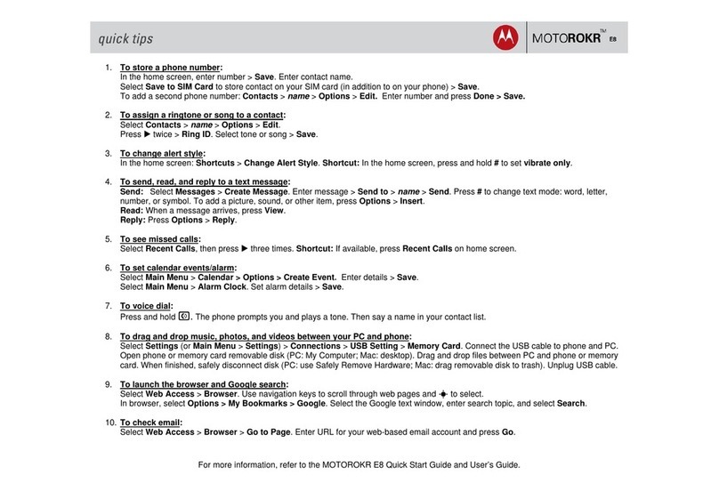 Motorola MOTOROKR E8 Assembly instructions