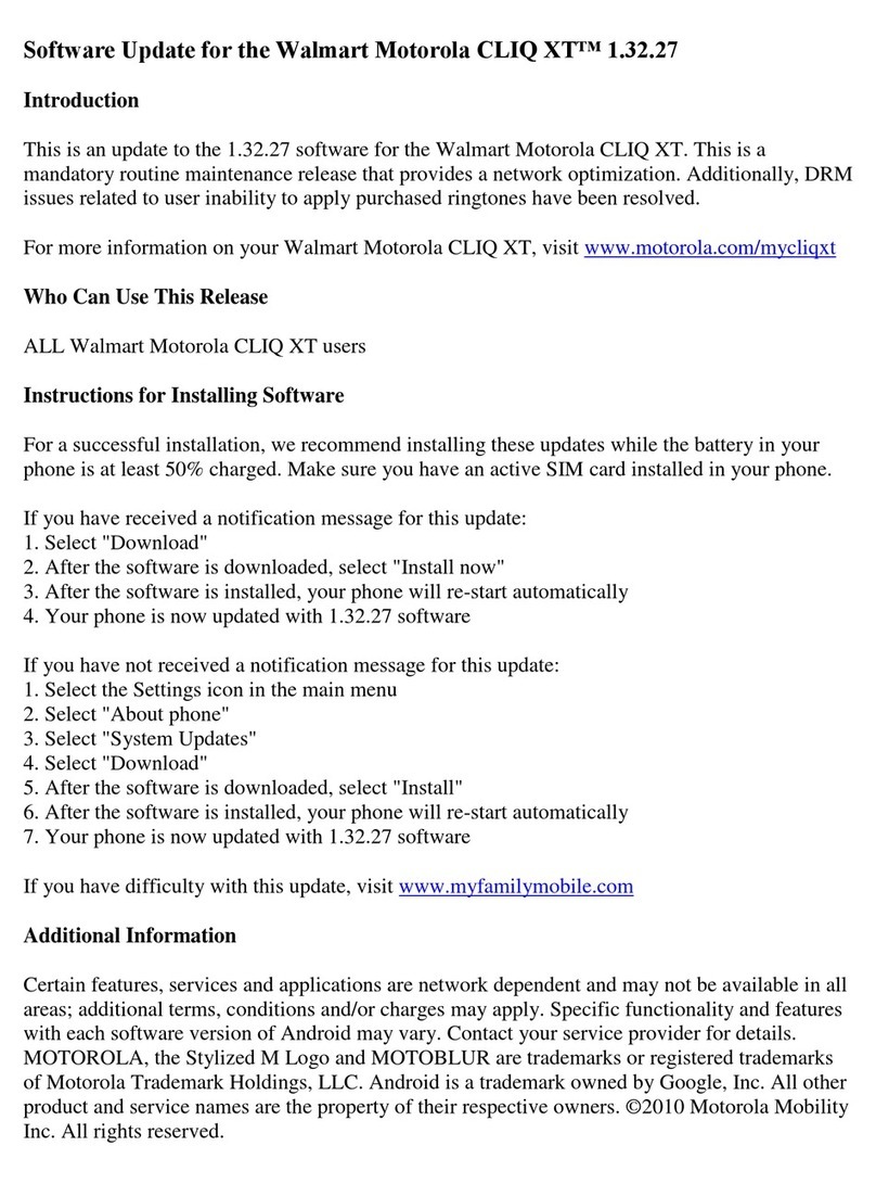 Motorola CLIQ XT Technical manual