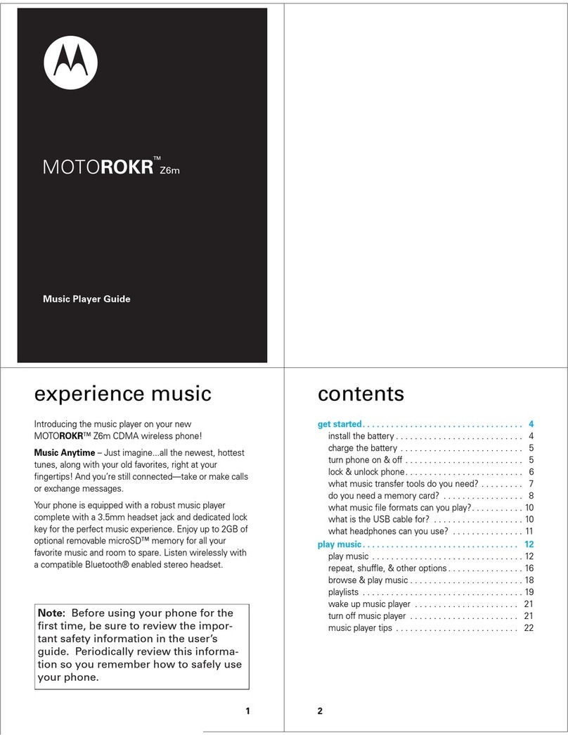 Motorola MOTOROKR Z6m User manual