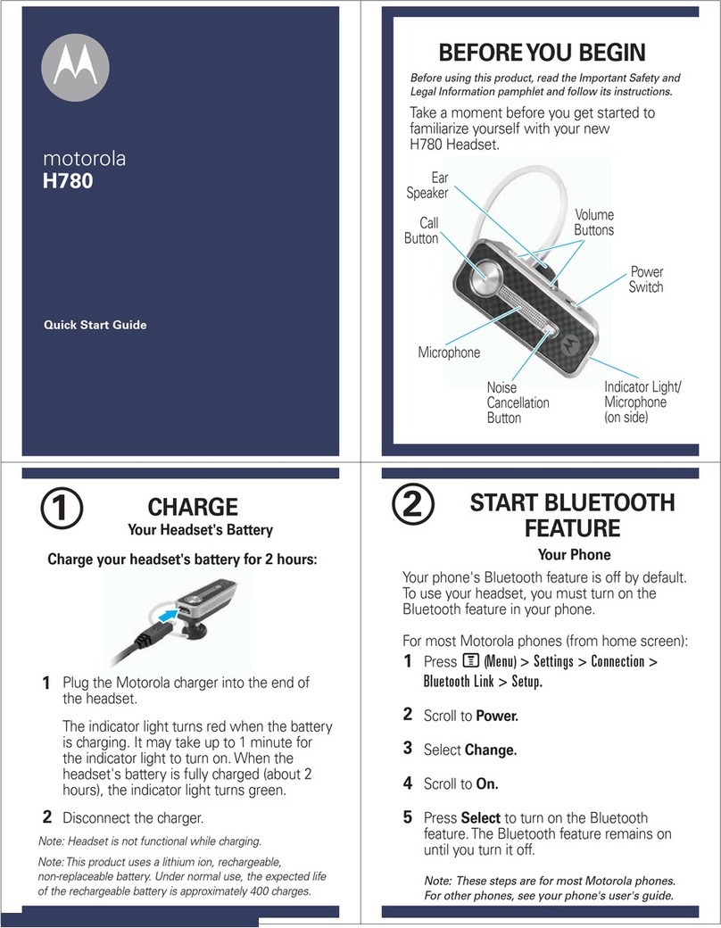 Motorola H780 - Headset - Over-the-ear User manual