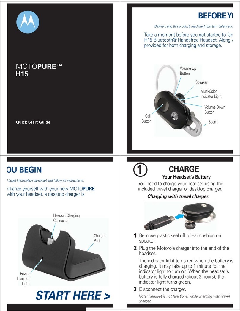 Motorola MOTOPURE H15 User manual