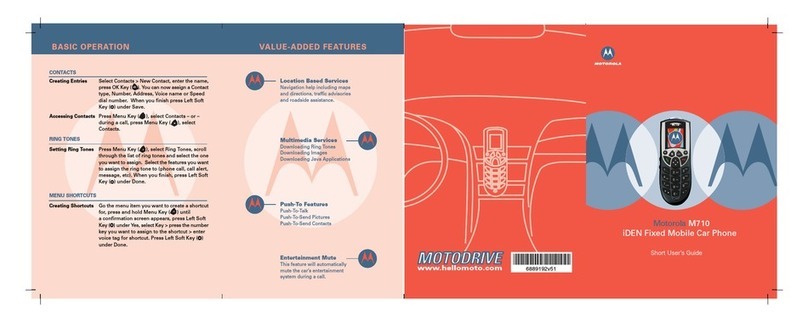 Motorola M710 Short user guide