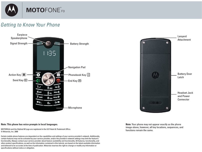 Motorola MOTOFONE F3 Assembly instructions