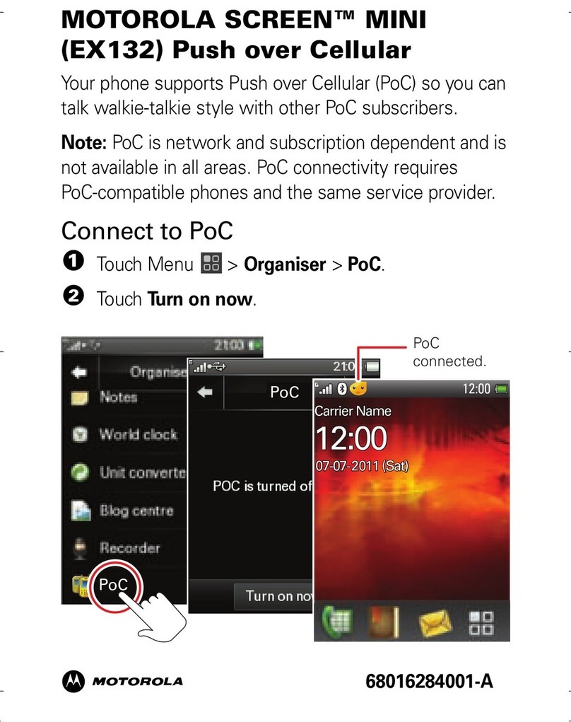 Motorola SCREEN MINI EX132 User manual