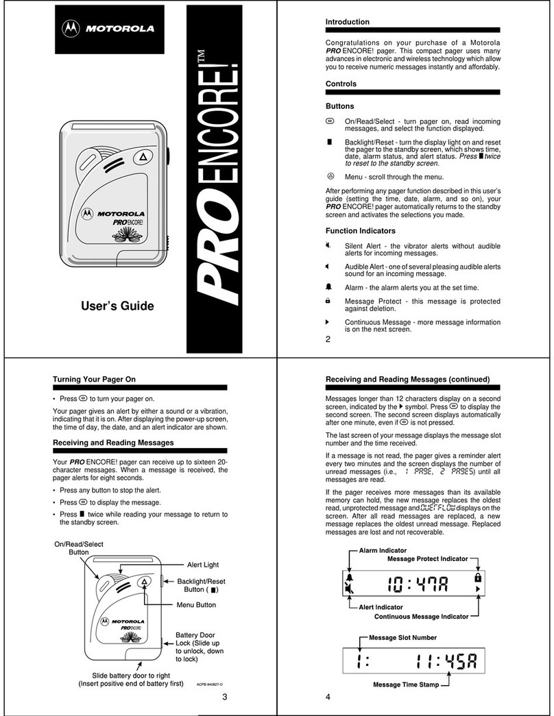 Motorola PRO ENCORE User manual