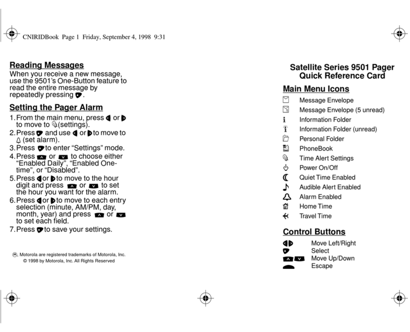 Motorola 9501 Reference guide
