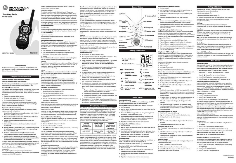 Motorola Talkabout KEM-PK14190-90 User manual