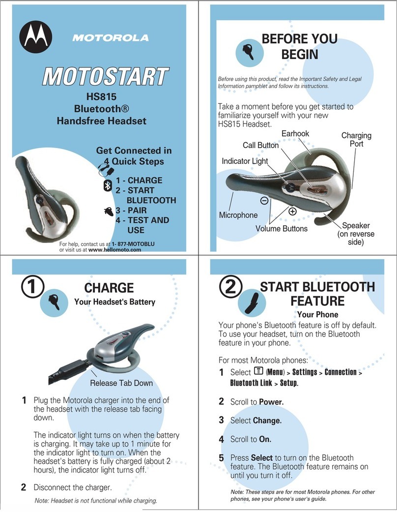Motorola MOTOSTART HS815 user manual