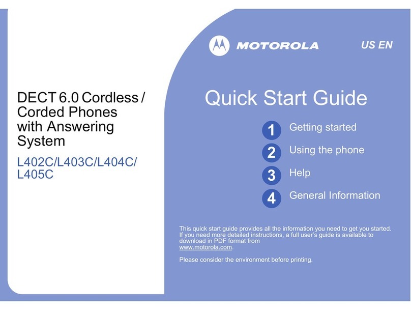 Motorola L402C - DECT 6.0 Corded/Cordless Phone quick start guide Motorola L402C - DECT 6.0 Corded/Cordless Phone quick start guide